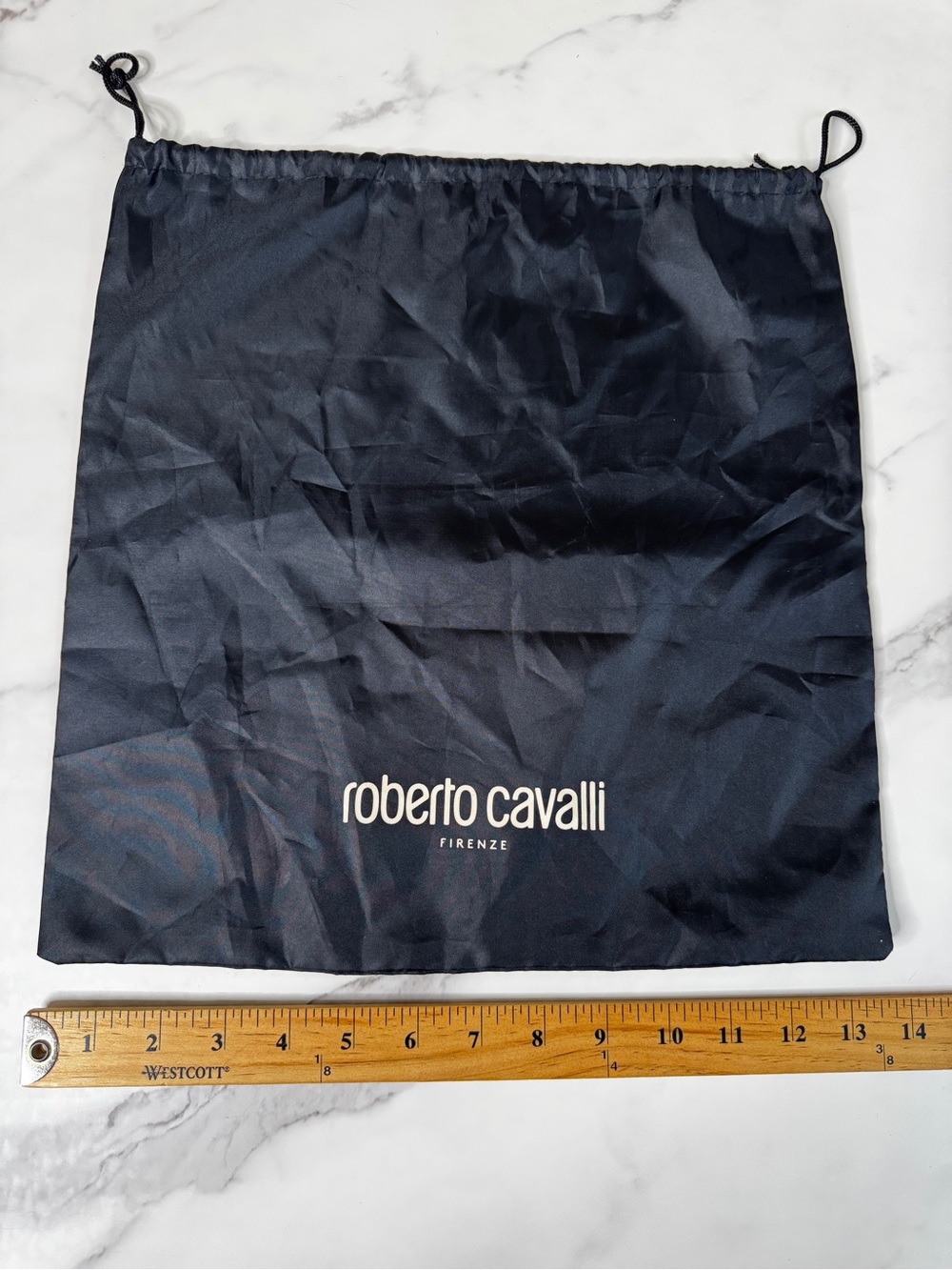 Roberto Cavalli Drawstring Dust Bag Black 14X14